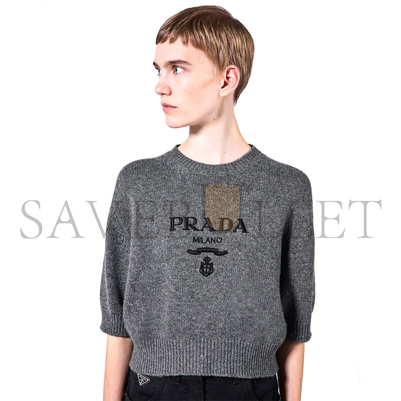 PRADA WOOL AND CASHMERE CREW-NECK SWEATER P24Z1U 